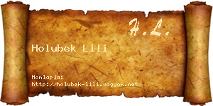 Holubek Lili névjegykártya
